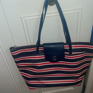 Blue red and white Tommy Hilfiger tote